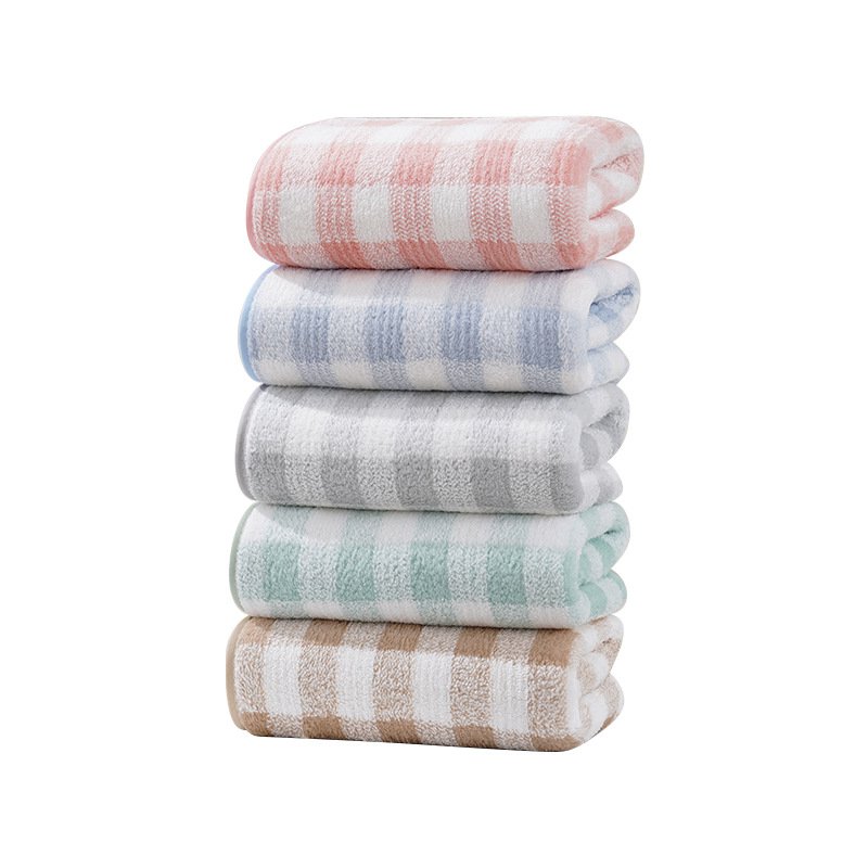 Coral fleece thick checkered towel