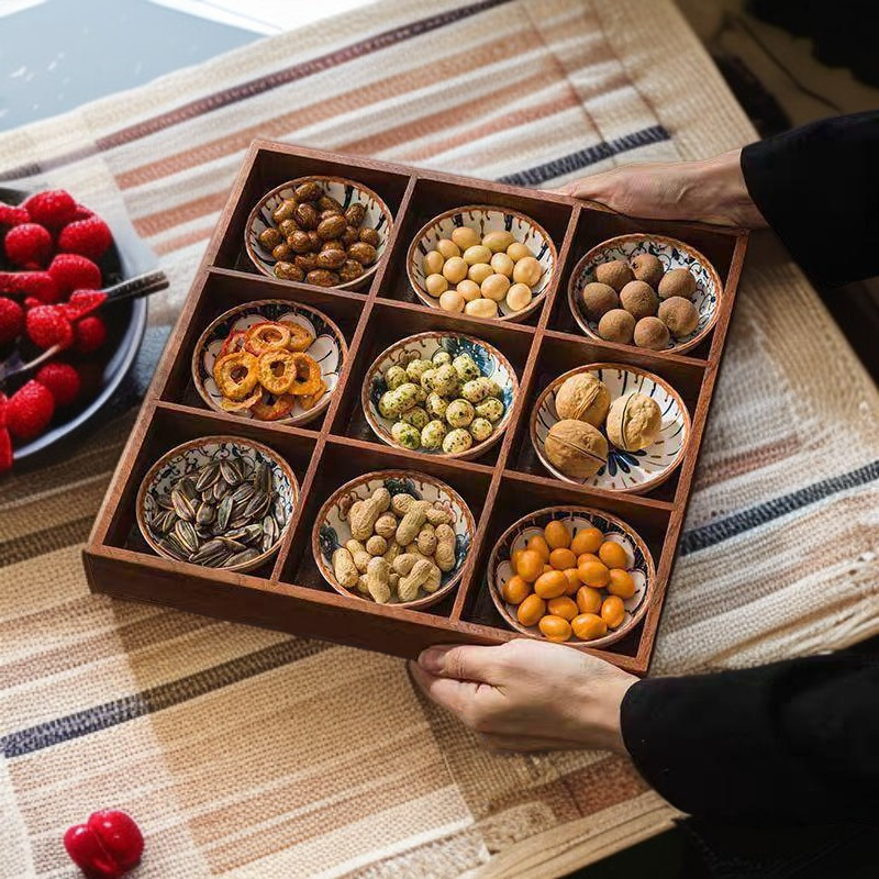 木質九宮格ドライフルーツ収納ボックス全体画像