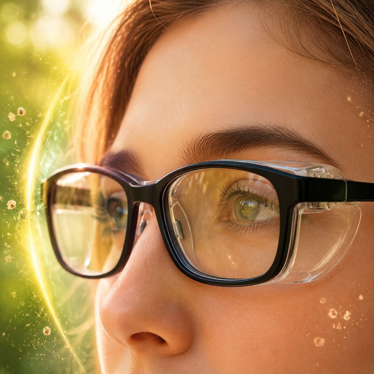 Ultraleichte TR90-Postoperationsbrille mit Wind- und Pollenschutz