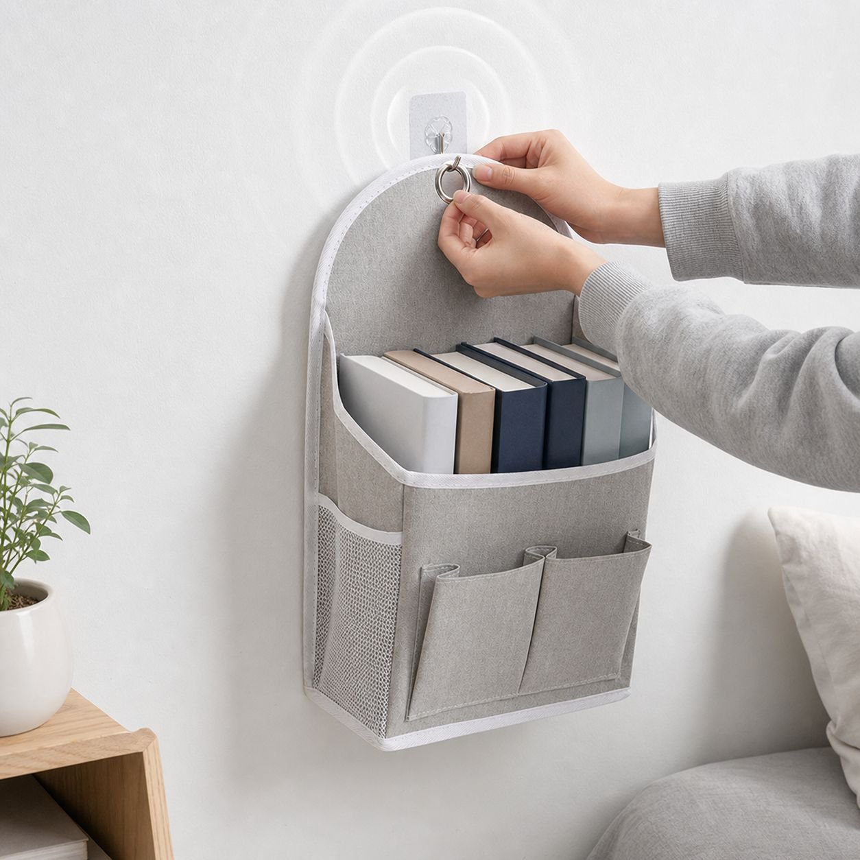 Leinen Hängeaufbewahrung hinter der Tür, mehrlagige Wandtasche