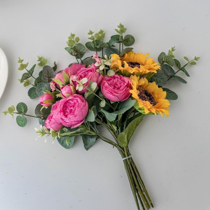  ดอกทานตะวันประดิษฐ์ ตกแต่งโต๊ะห้องนั่งเล่น ของประดับบ้าน