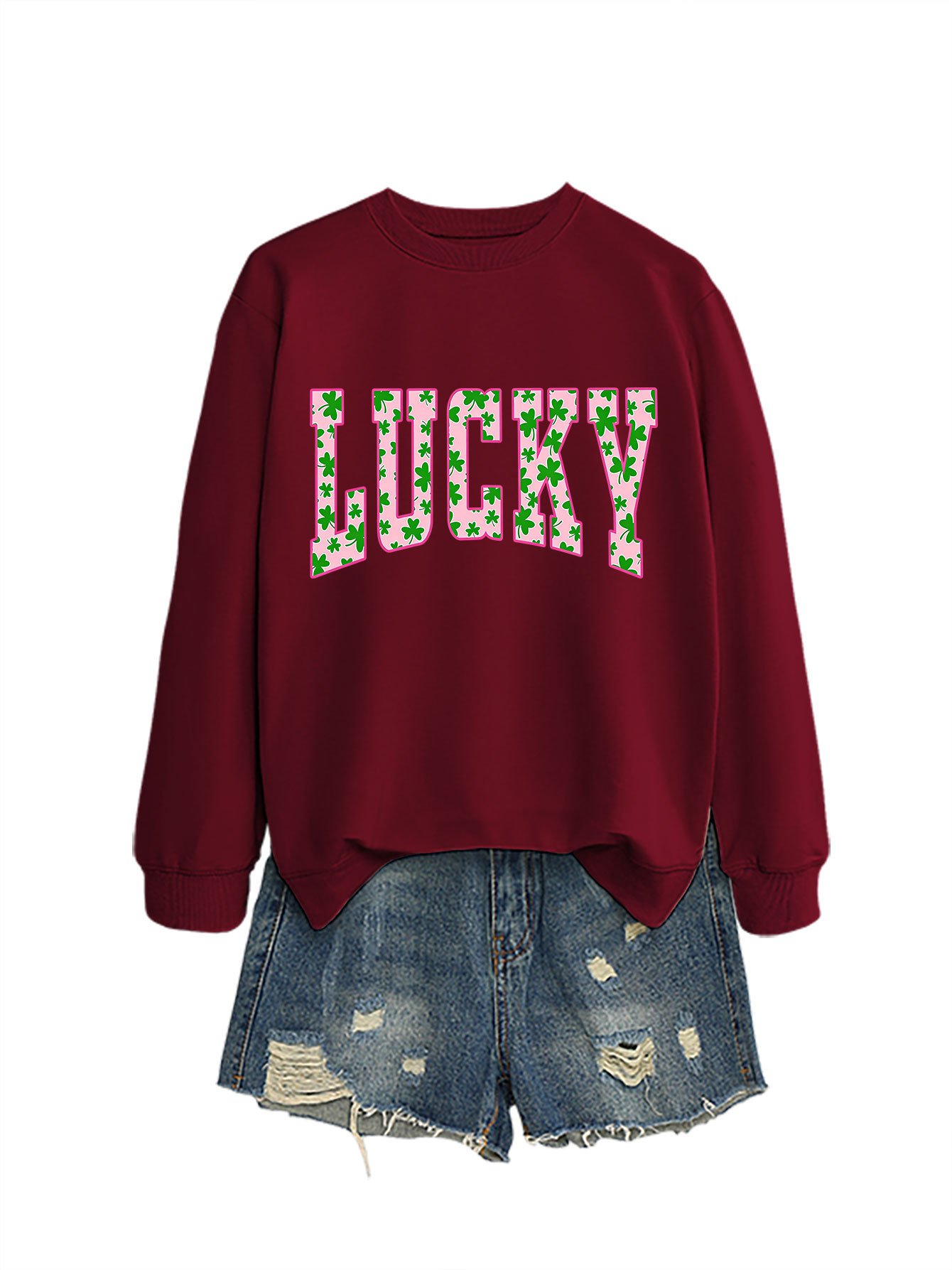 【Lucky Arrival】Pink Clover Women's Sweatshirt