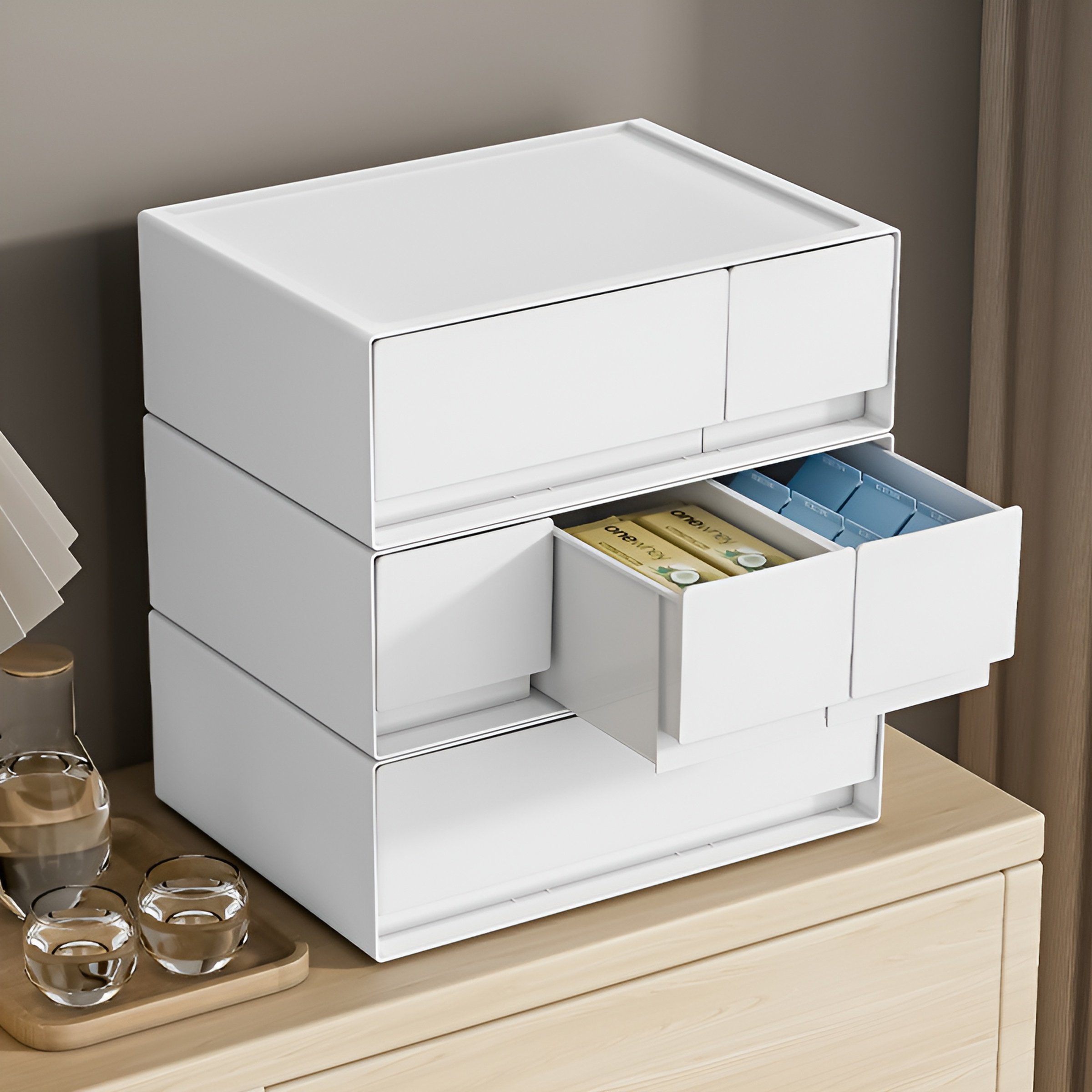 Aufbewahrungsbox Kunststoff Desktop Aufbewahrungsbox Kosmetikschublade Aufbewahrungsbox freie Kombin