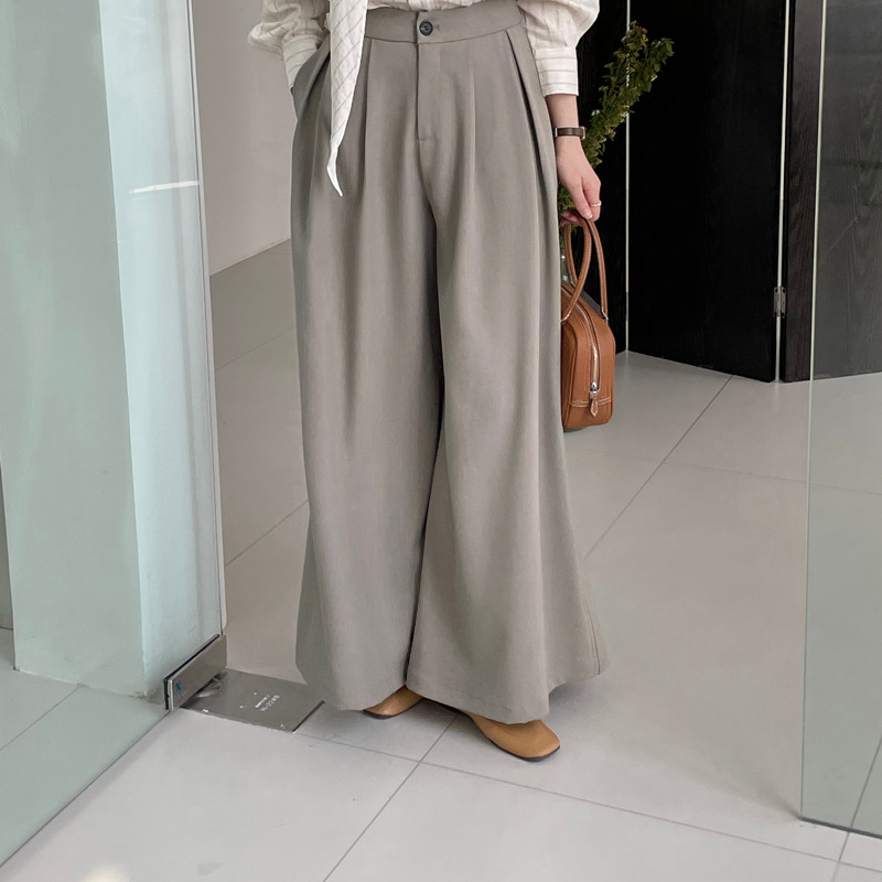 여성 정장 정신 와이드 팬츠 디테일