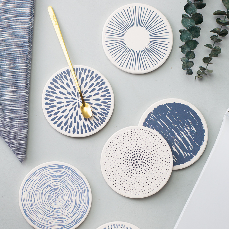 Diatomaceous earth coasters