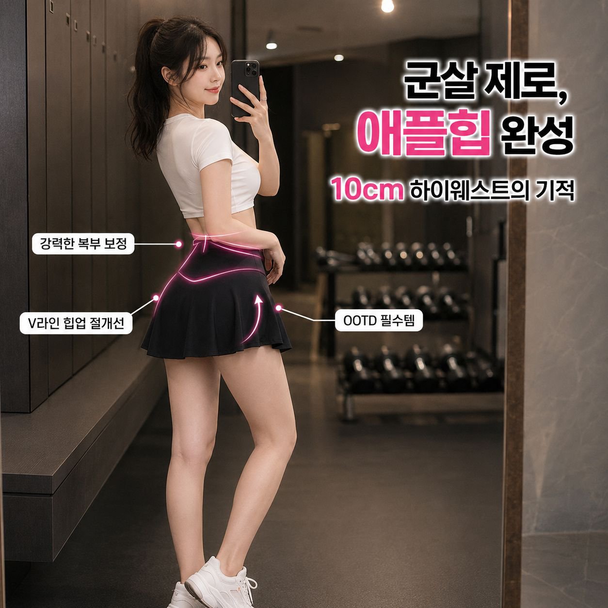 여름용 하이웨스트 요가 숏스커트 팬츠