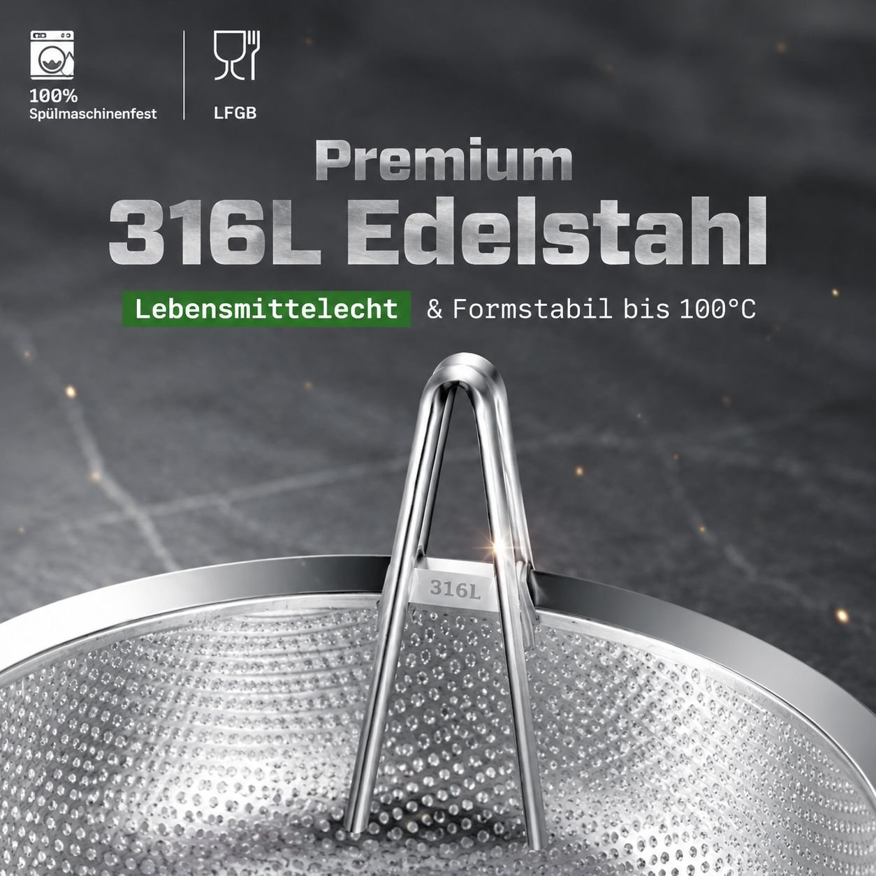 Gemüse- und Obstwaschkorb, Dämpfkorb aus Edelstahl