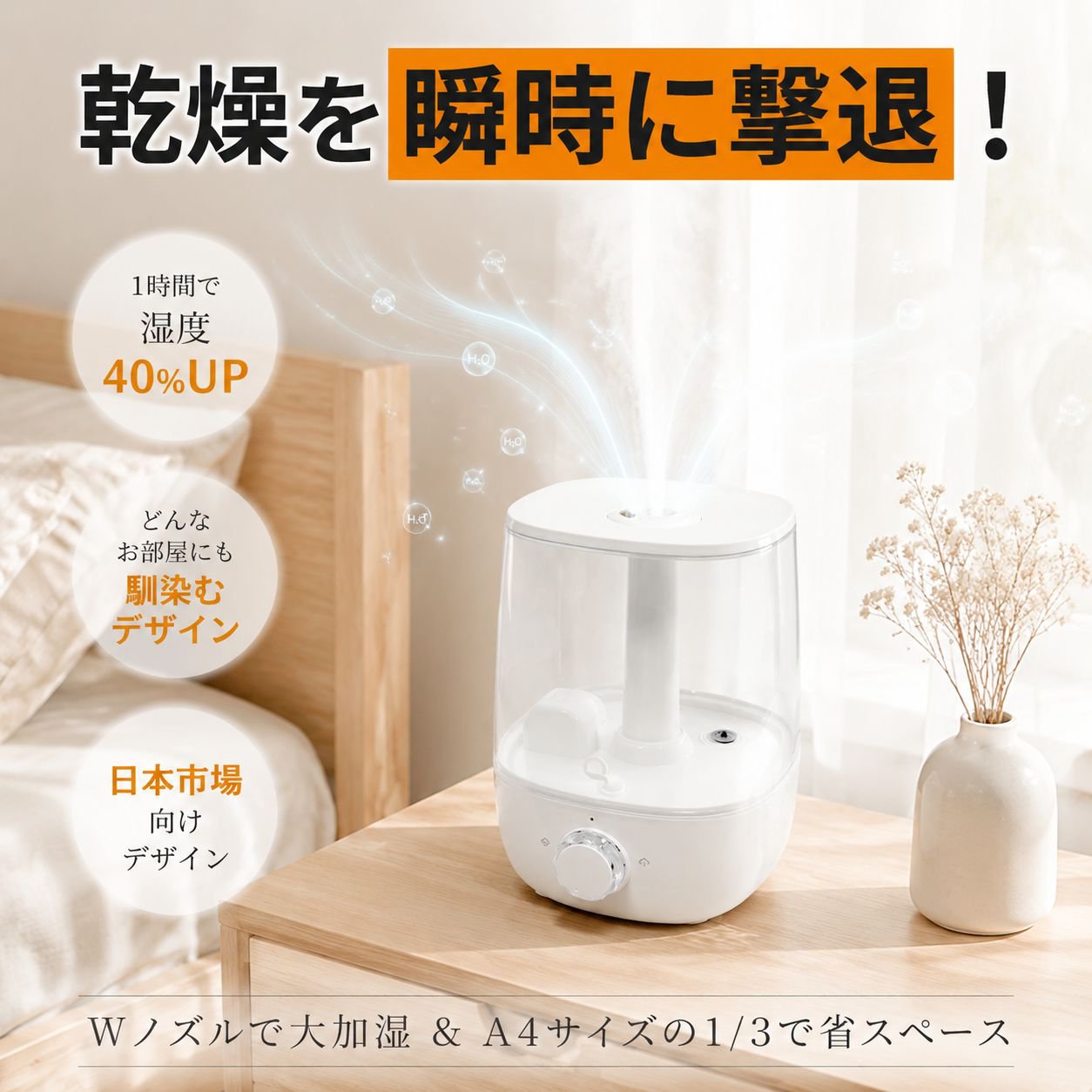 デュアルスプレー大容量寝室加湿器