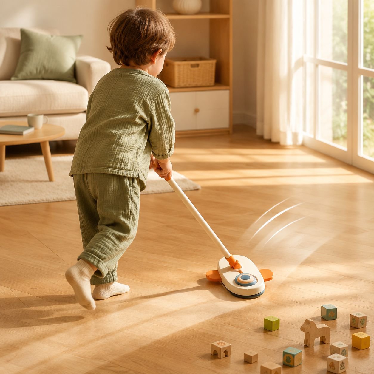 Ensemble de trois pièces balai, pelle et serpillière pour bébés