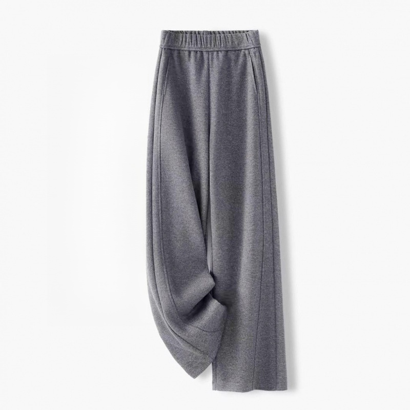 프리미엄  캐시미어 커브드 와이드 팬츠