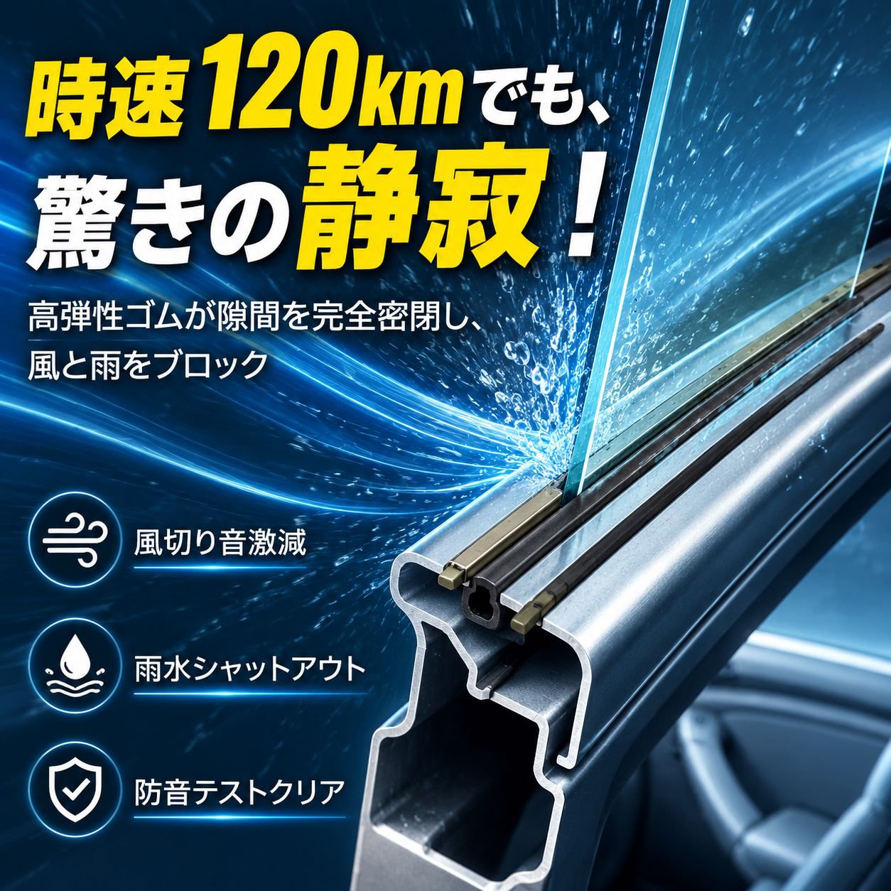 ヒュンダイ ソナタ車用 メッキウィンドウトリム外側モール