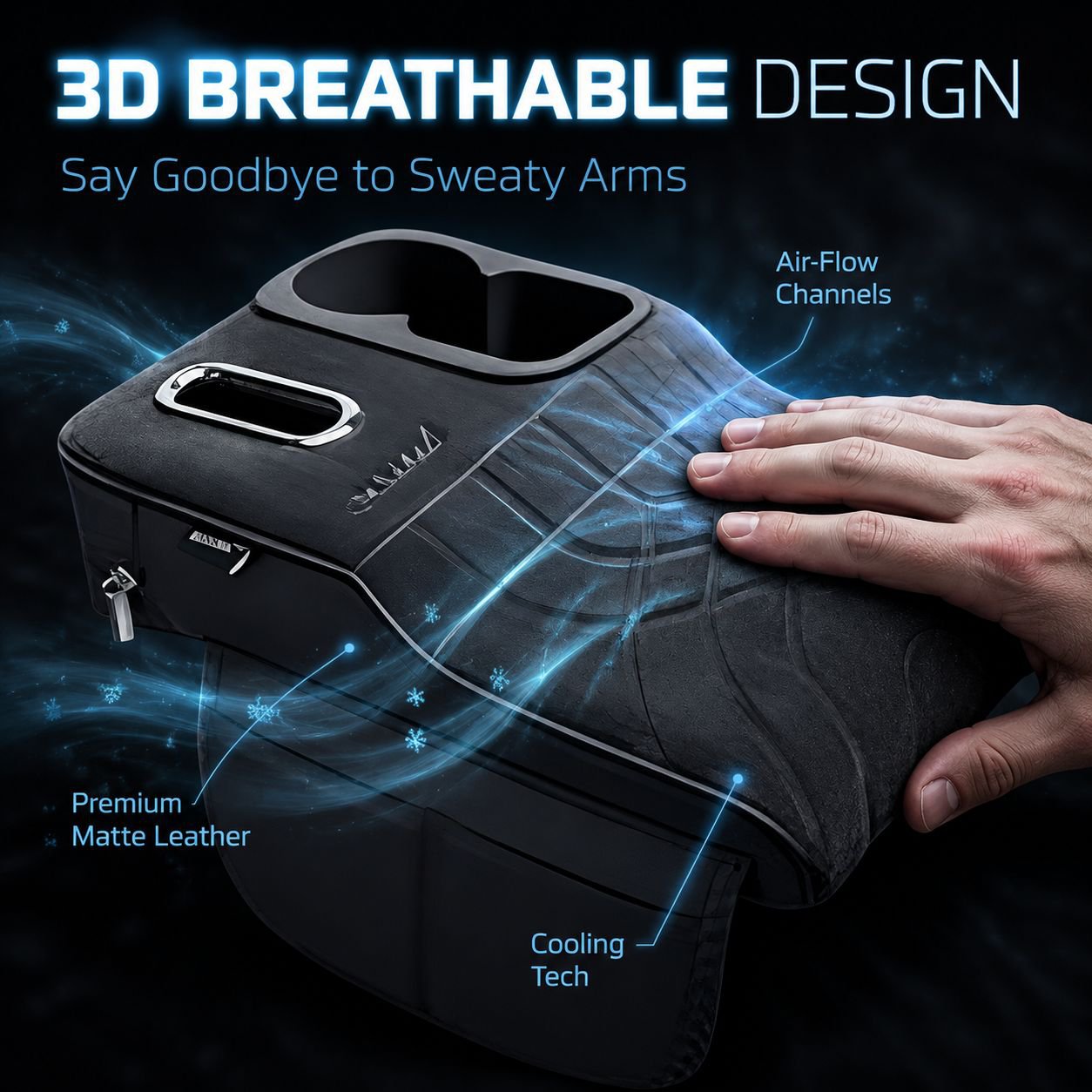 Universal Car Armrest Center Console Protector with Tissue Box and Cup Holder