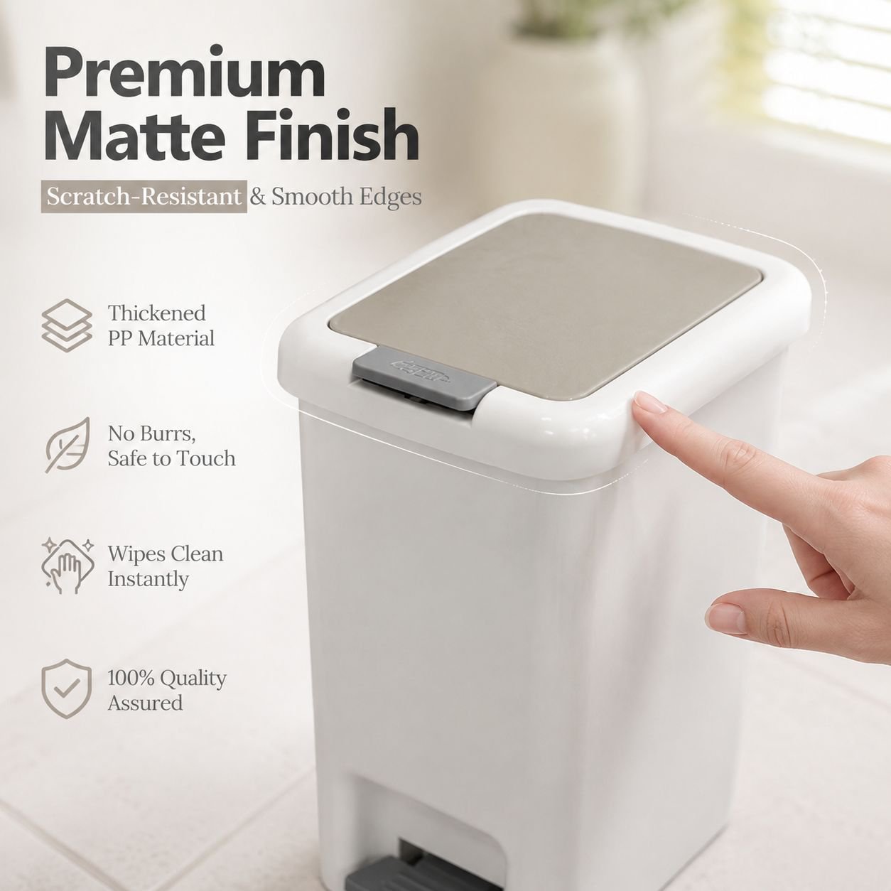 Household Odor-Proof Pedal Trash Bin with Lid