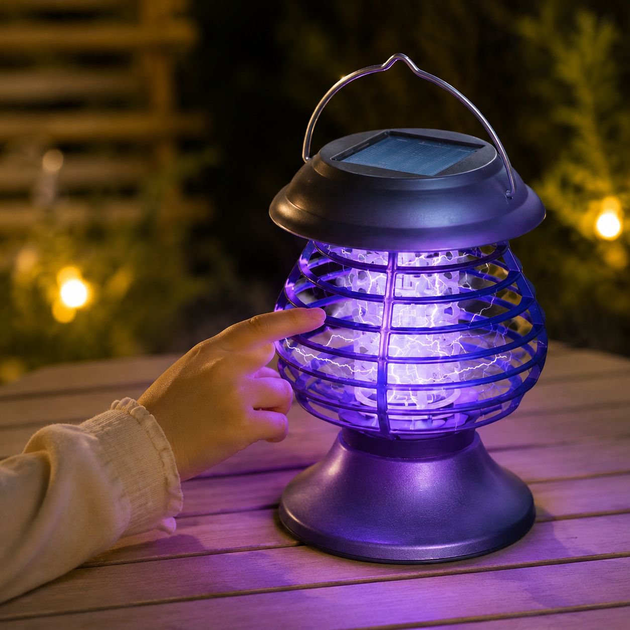 Tragbare solarbetriebene Garten-Mückenlampe, hängbare Außenleuchte