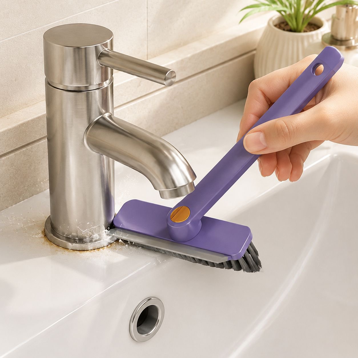 Multifunctional brush set for bathroom cleaning