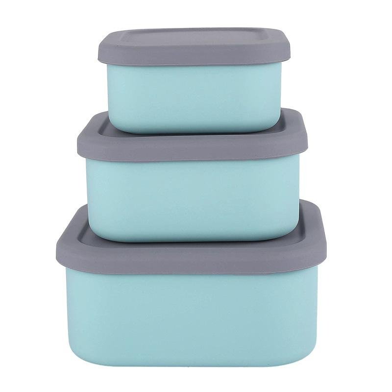 Silicone food storage container with lid