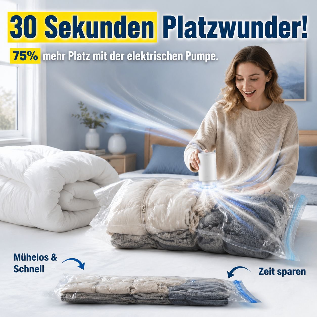 Elektrische Vakuum-Aufbewahrungstasche, verdickt, feuchtigkeitsbeständig