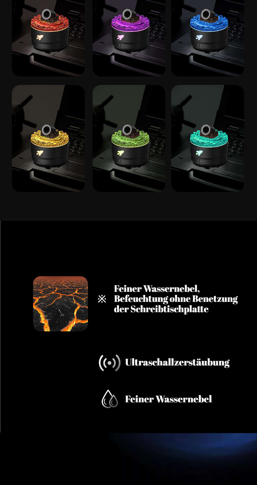 Detailaufnahme des Aromatherapie Nebeldiffusors