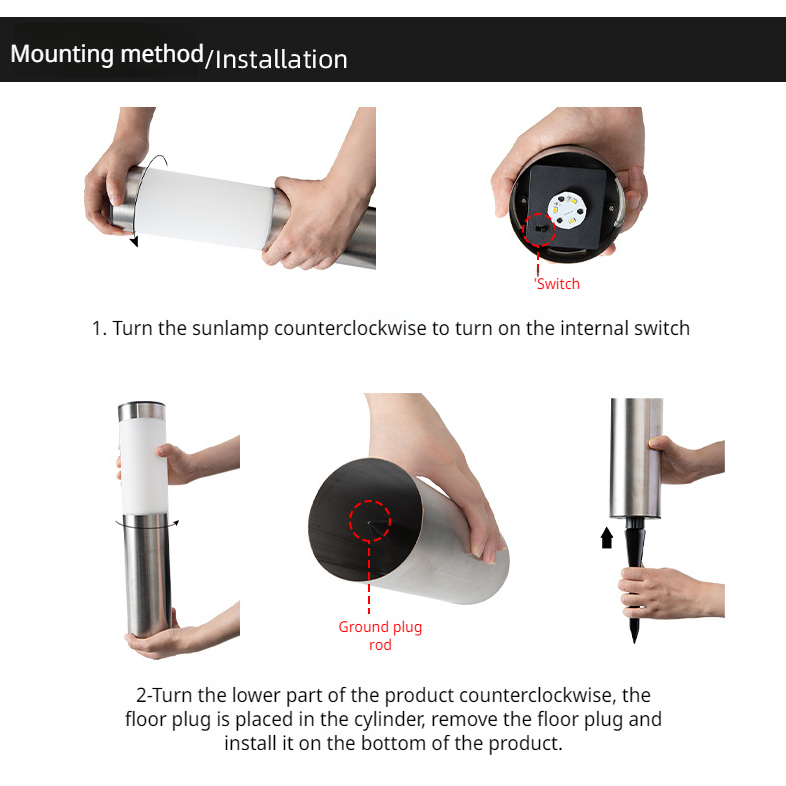 Solar Cylinder Path Light