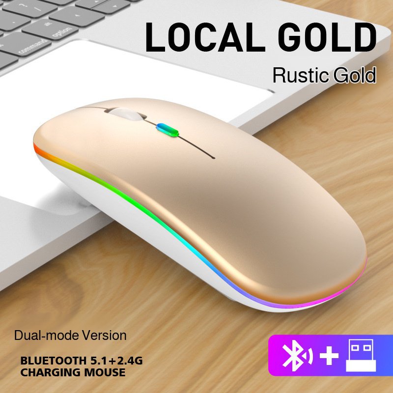 Ratón gamer silencioso para chicas, inalámbrico, blanco brillante