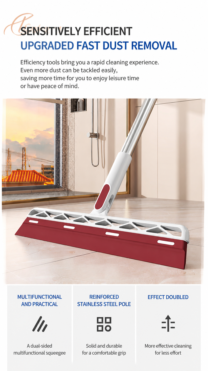 Dual-sided cleaning broom for versatile household cleaning