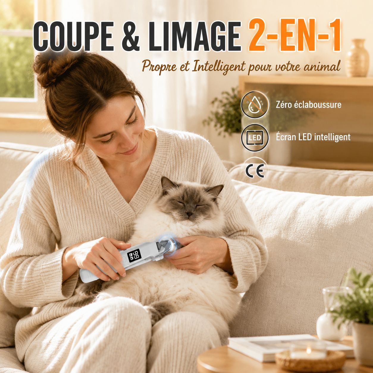 Coupe-griffes électrique pour chats et chiens