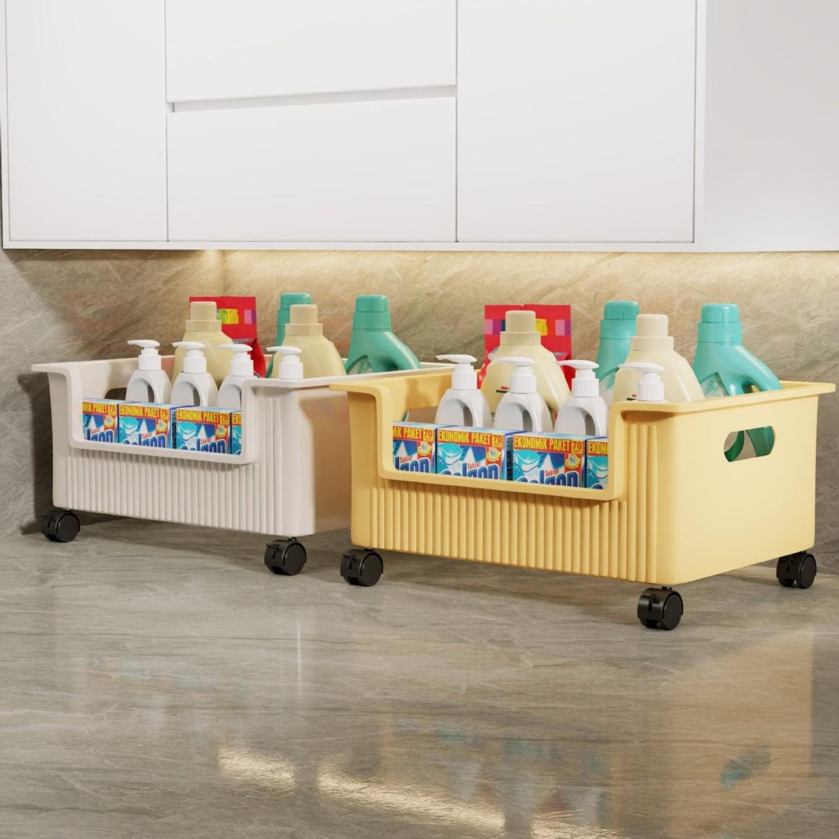 Bathroom cabinet under the shelf toilet sink movable laundry detergent rack balcony washing machine 
