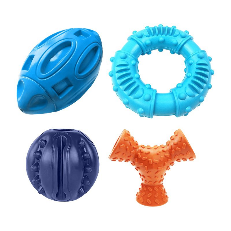 Pet Toy Rubber Squeaky Rugby Ball