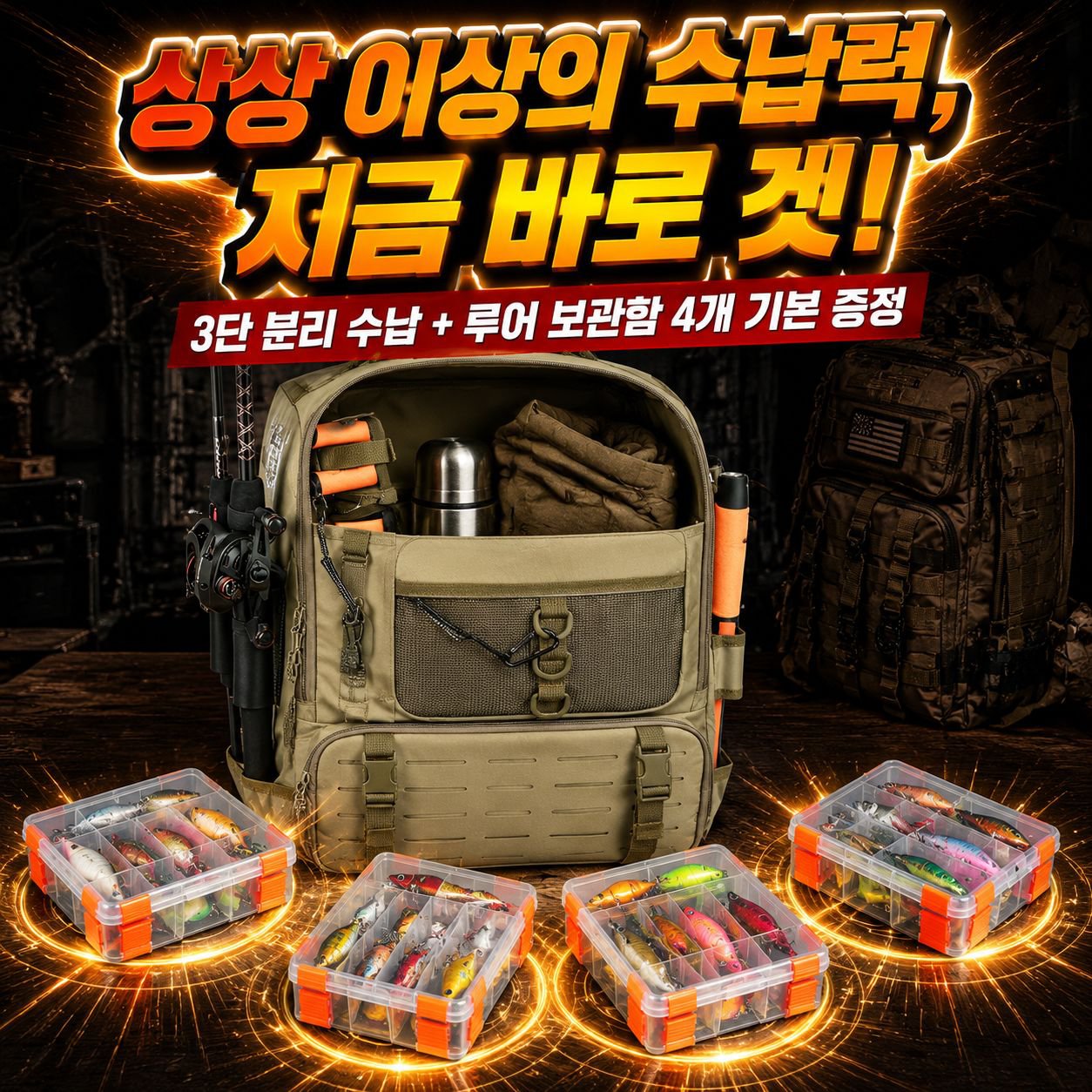 신상 다기능 접이식 대용량 낚시 백팩