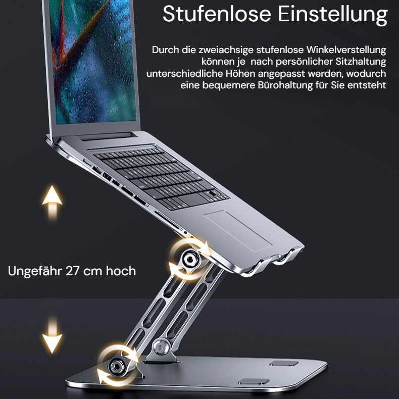 Laptop-Ständer aus Karbonstahl, Desktop-Höhe, klappbar, Kühlregal, drehbarer Laptop-Ständer