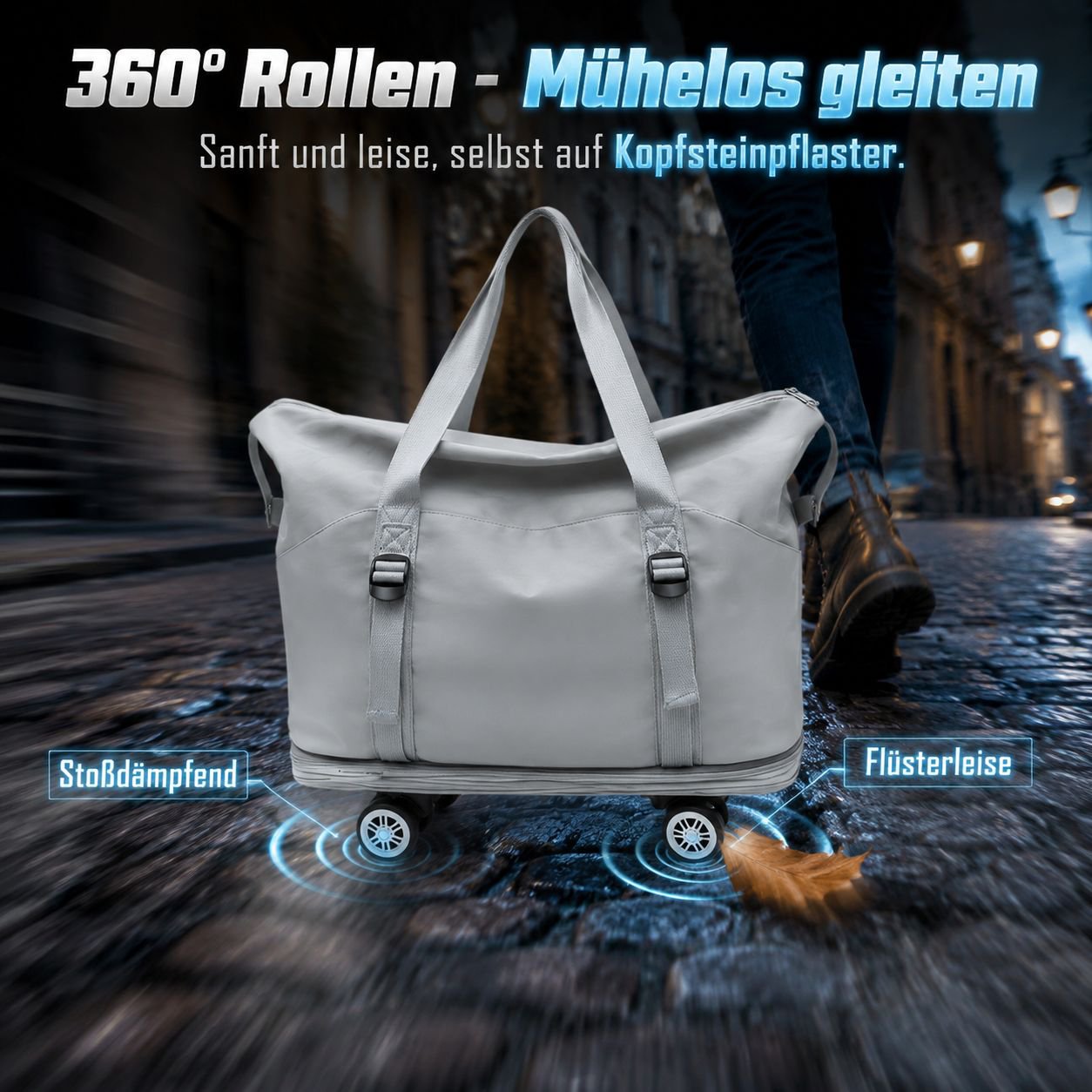 Mehrlagige erweiterbare Reisetasche mit 360°-Rollen
