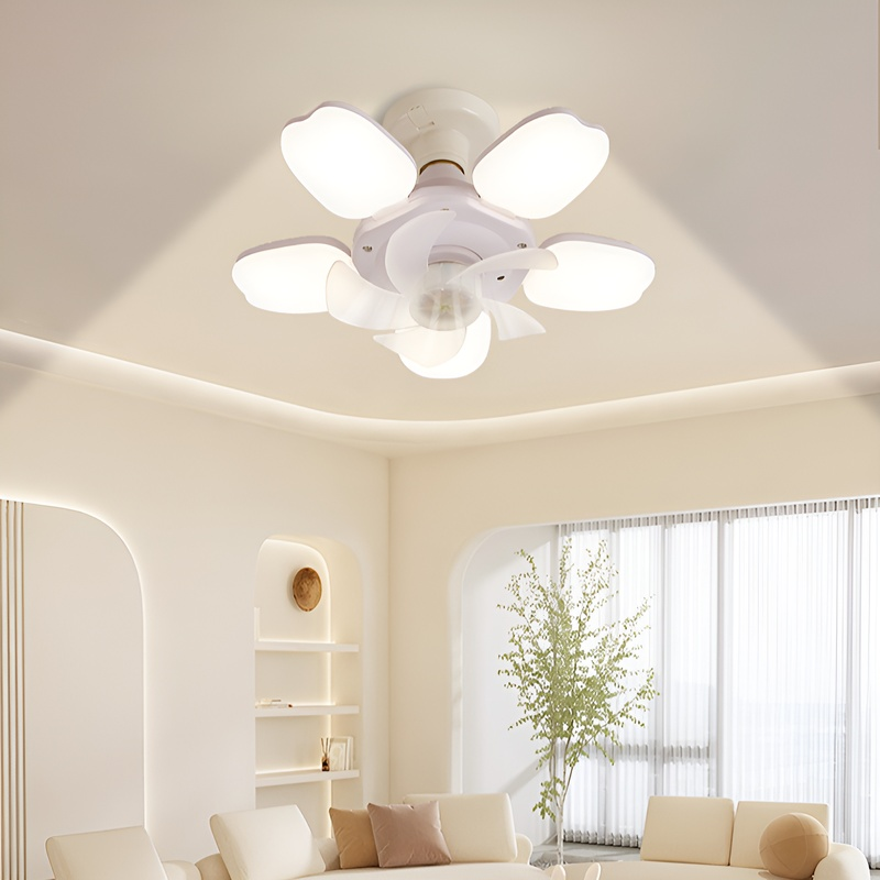 북유럽 스타일 접이식 5엽 천장 선풍기 조명