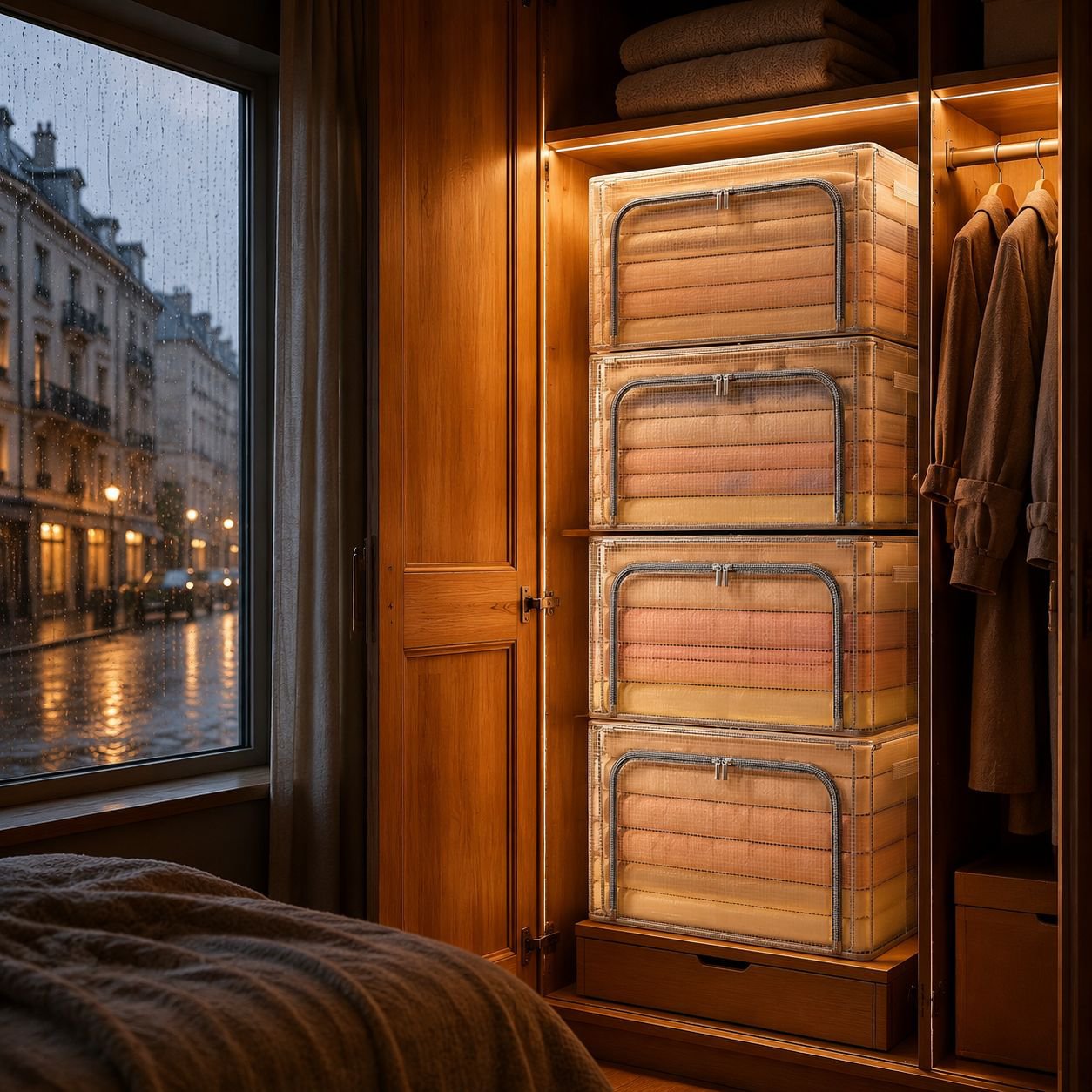 Organisateur de vêtements en tissu, imperméable et anti-humidité