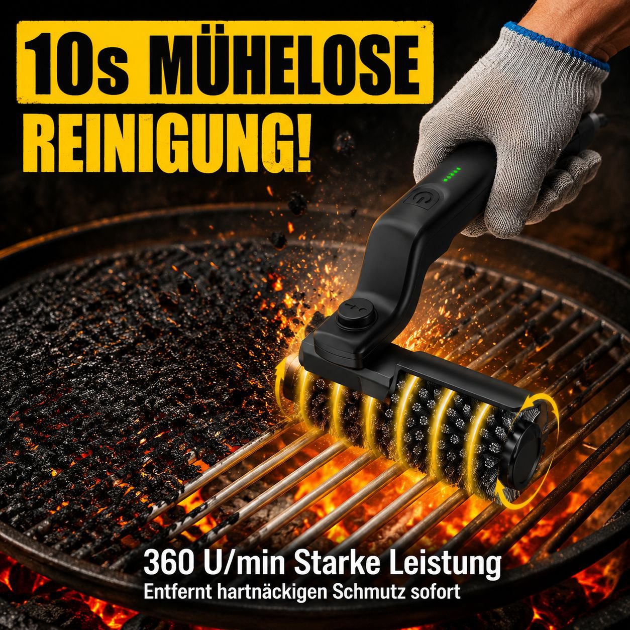 Effiziente elektrische Grillreinigungsbürste für Ölflecken