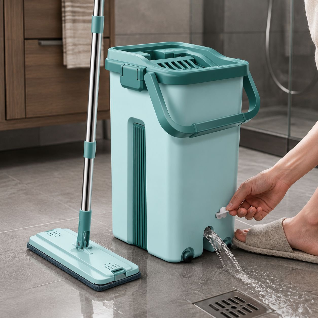 Handsfree Mop Bucket for Floor Cleaning