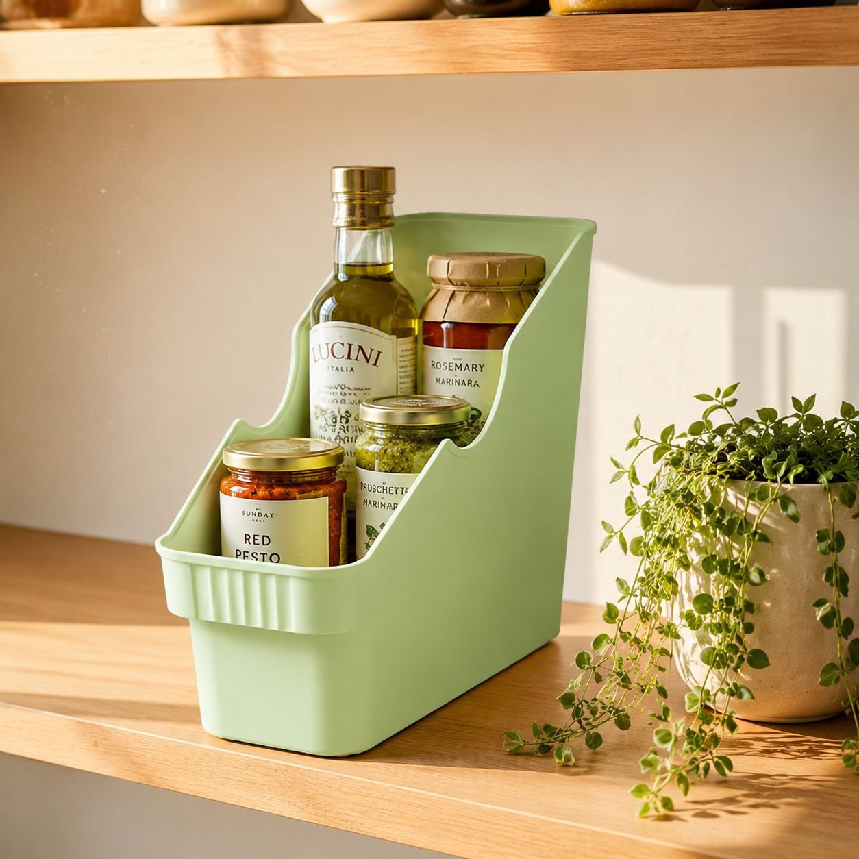 Safe and convenient knife and bottle organizer for kitchen