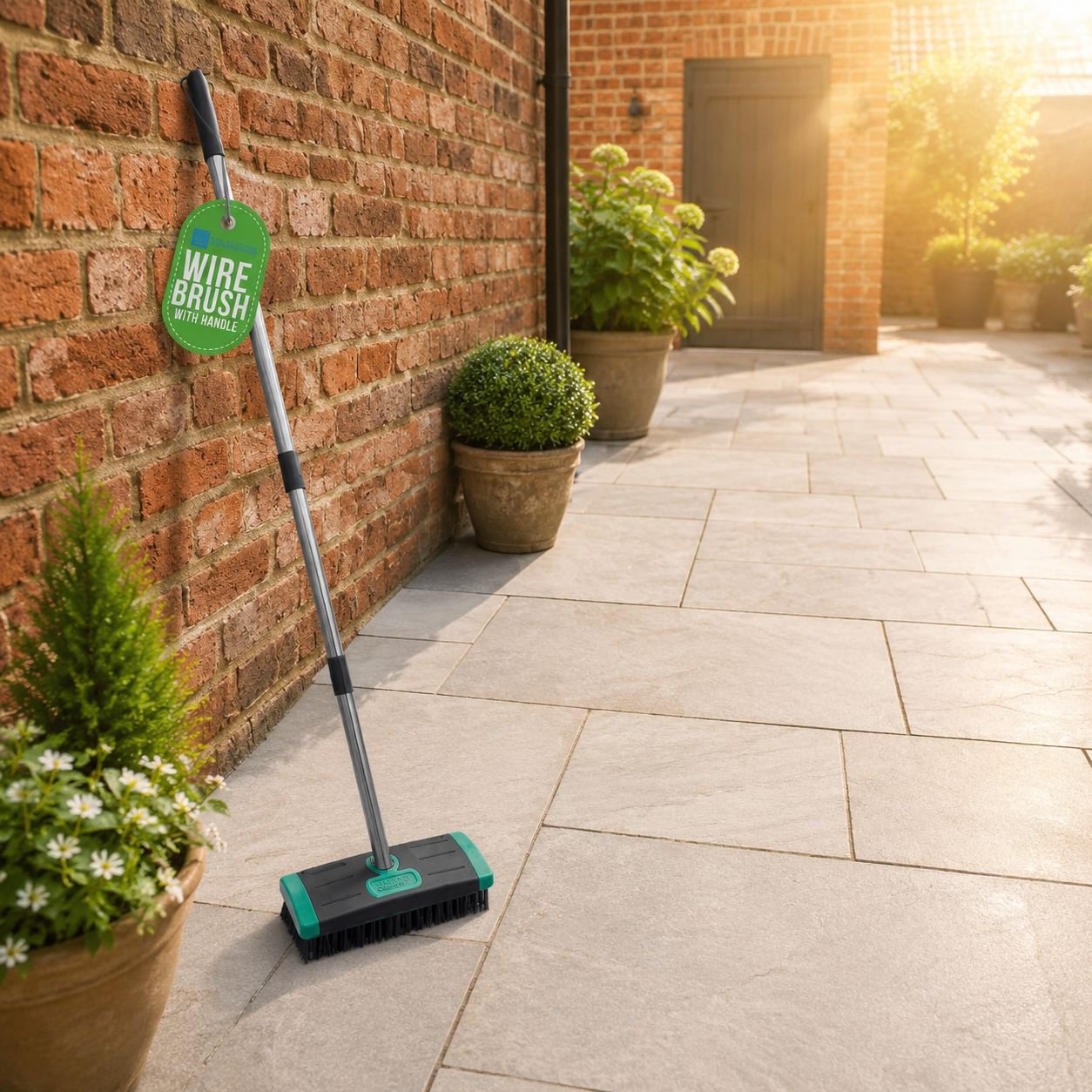 Easy-to-use moss brush for outdoor cleaning