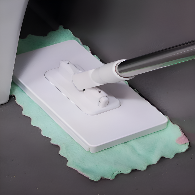 ไม้ถูพื้นอัตโนมัติแบบไม่ต้องใช้มือ พร้อมที่หนีบผ้าขนหนู