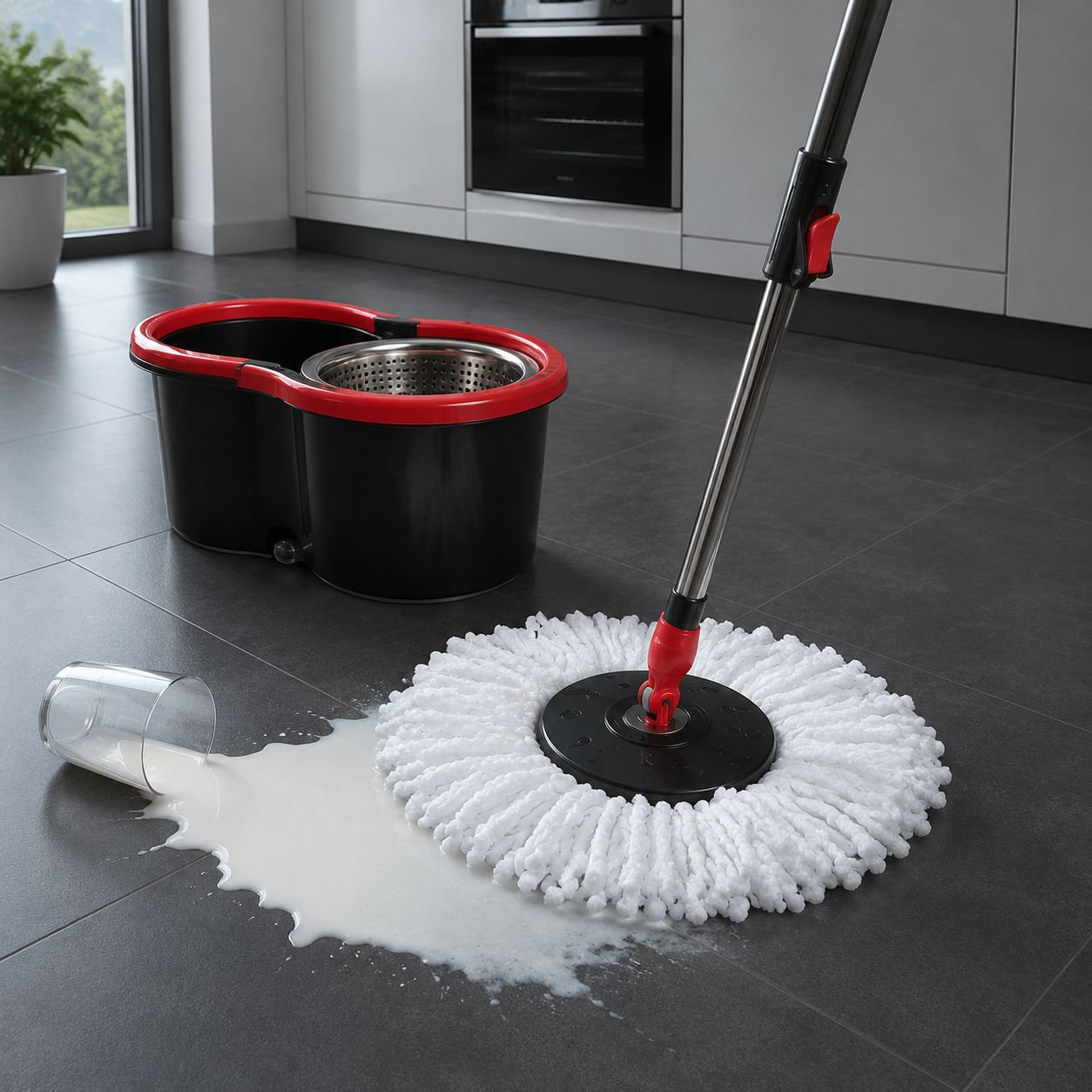Rapid Dehydration Mop Dunn Cloth Dual Drive Lightweight HandFree