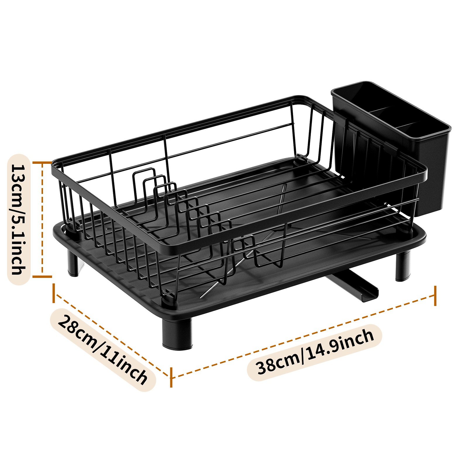 Kompakter Besteckabtropfer und -organizer