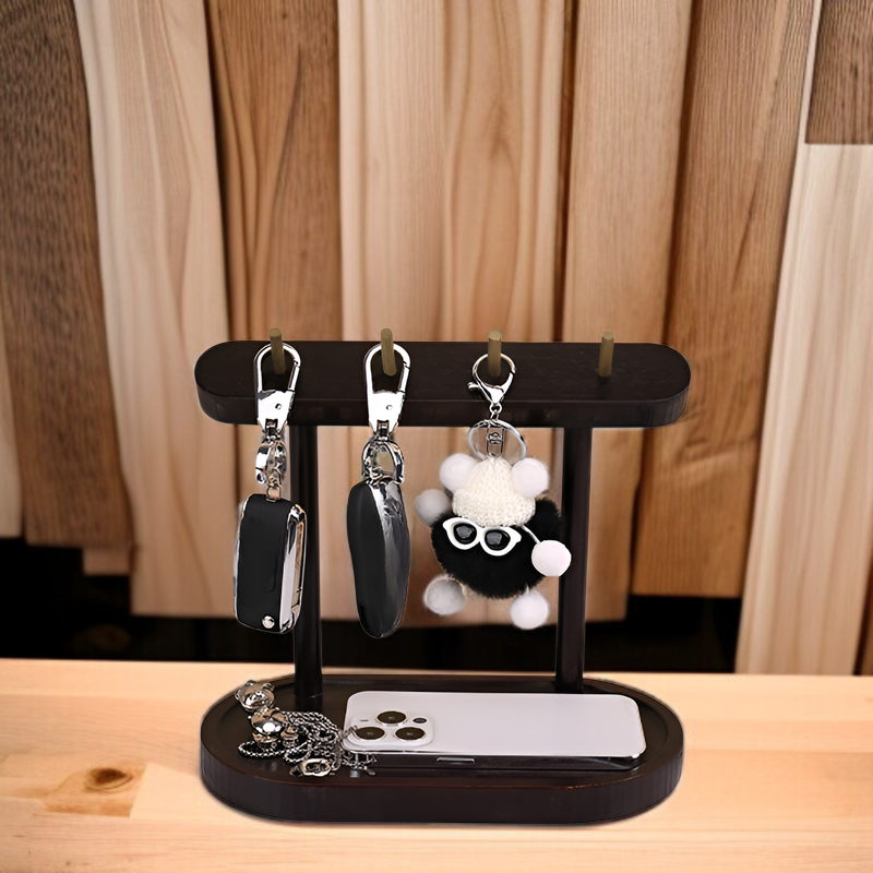 カードホルダー・時計掛け機能付きキースタンド