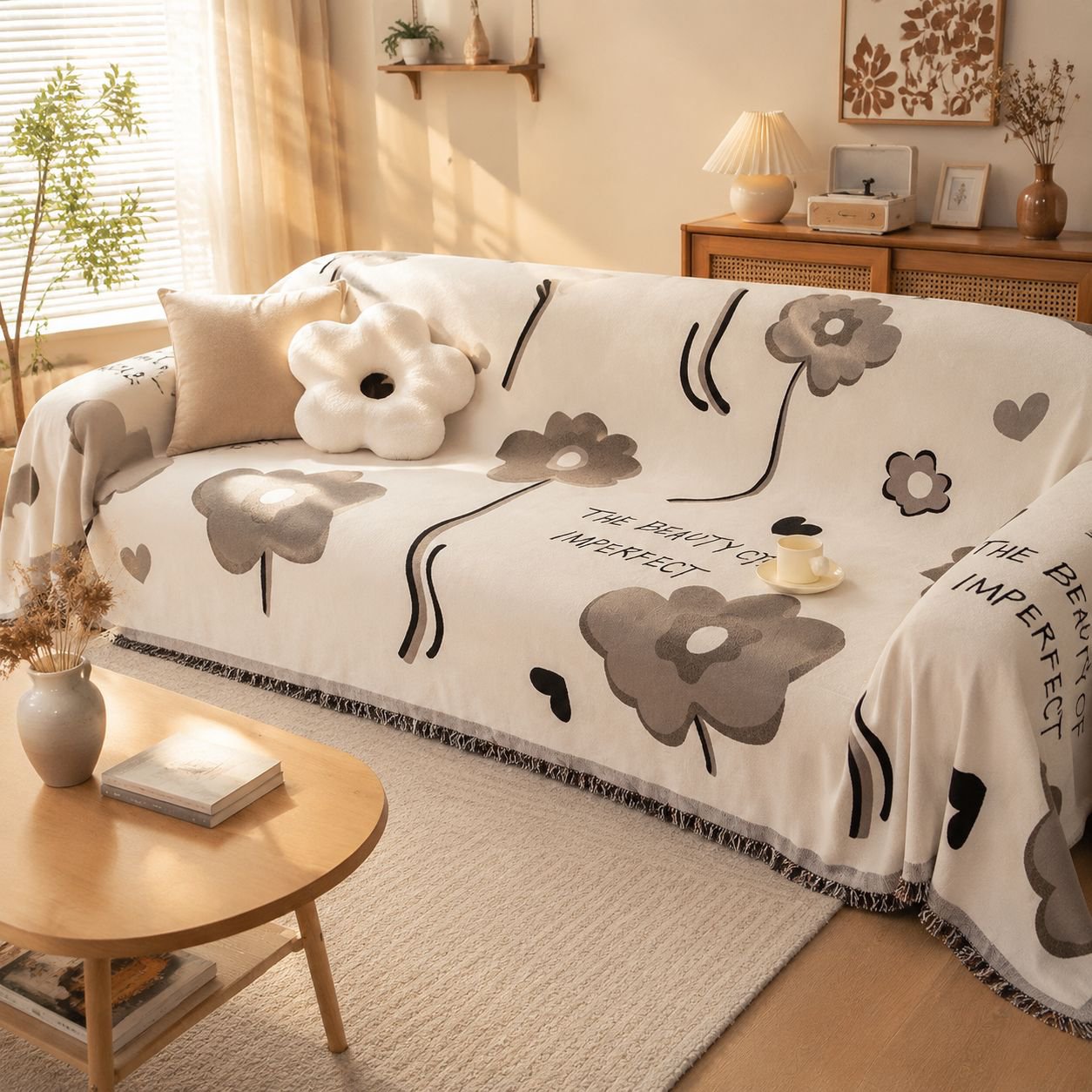 Luxury Nordic sofa cover on modern couch