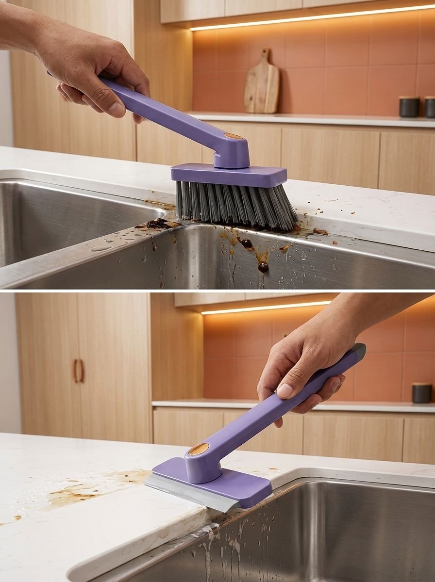 ขนแปรงแน่นทนทานสำหรับขจัดคราบในห้องน้ำ