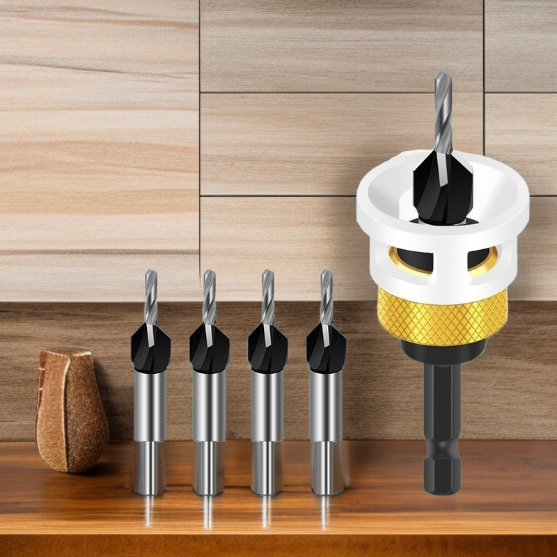 Foret conique à tête en alliage à quatre bords pour travail du bois JMY