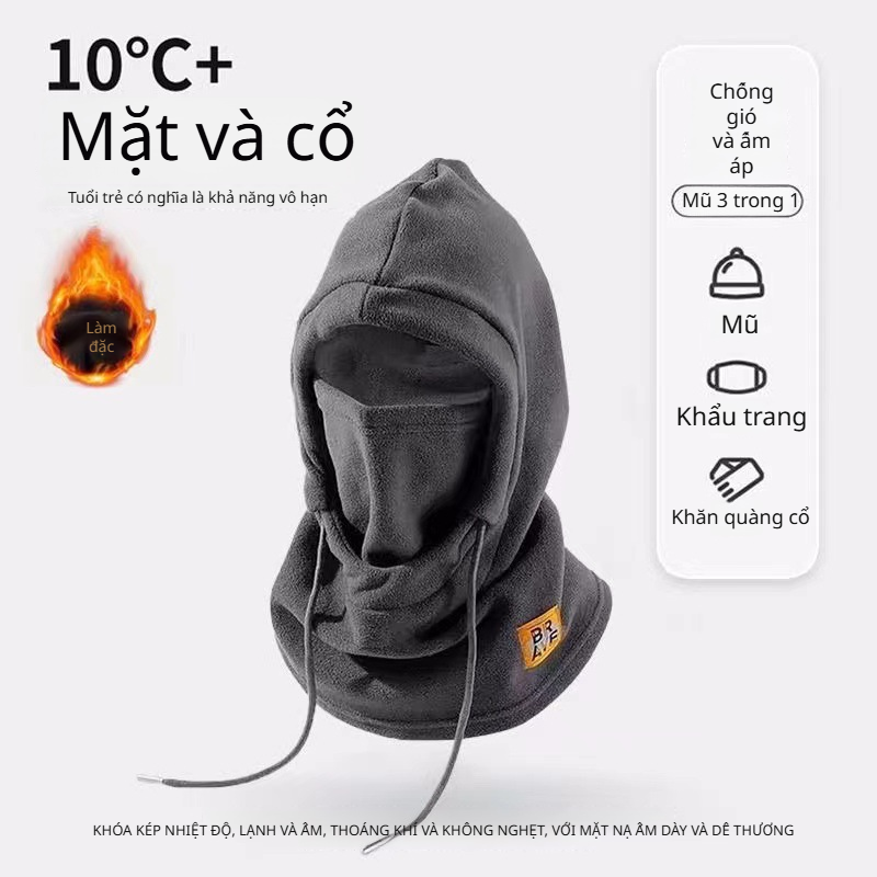 Mũ Ấm Khăn Quàng Cổ Mặt Nạ Để Giữ Ấm Chống Lạnh Và Chắn Gió Khi Đạp Xe