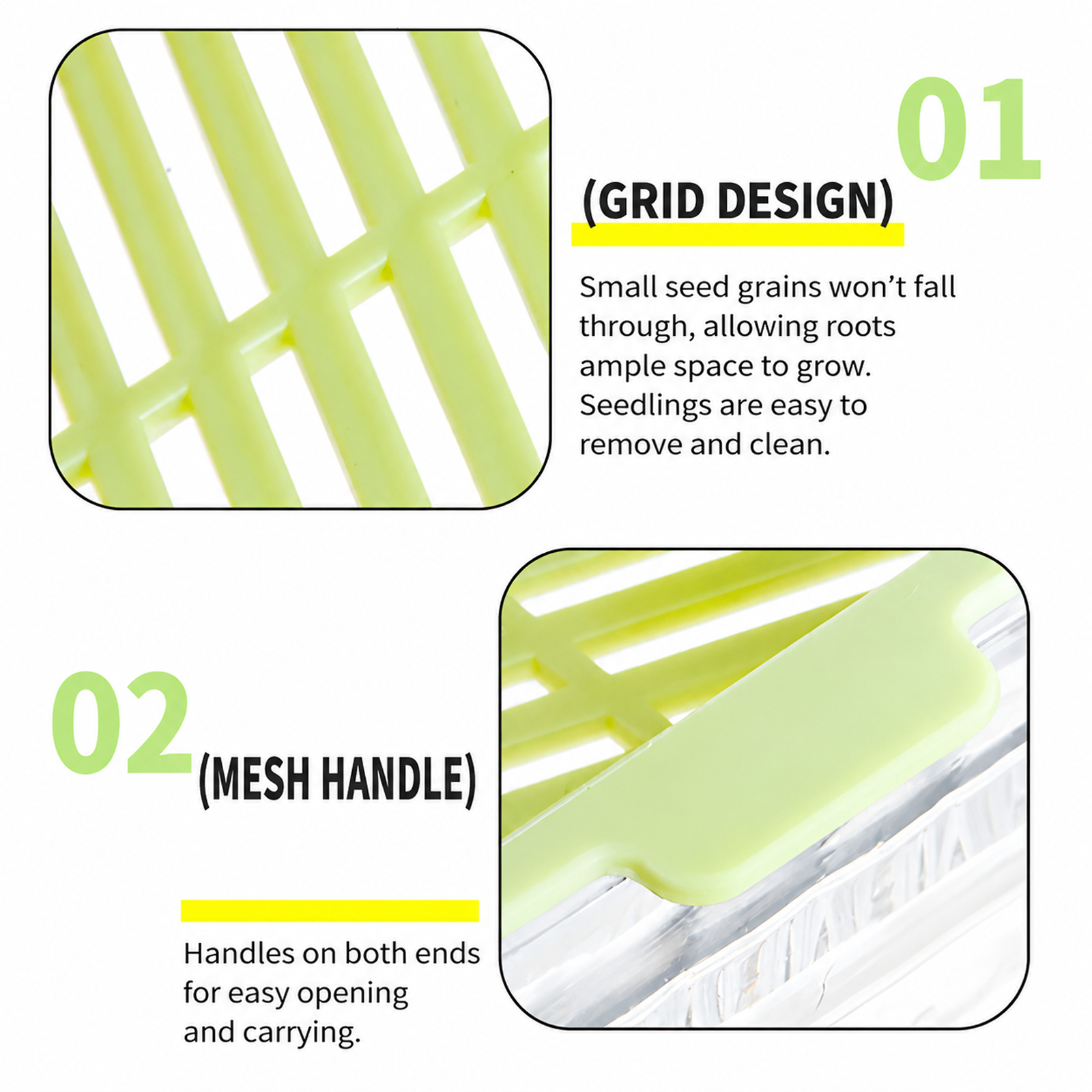 Hydroponic boxes for bean sprouts, hydroponic trays for soilless cultivation, seedling trays for veg