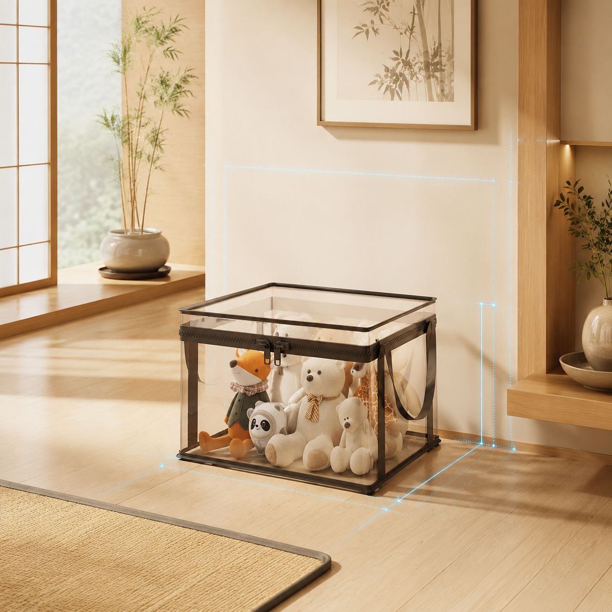 Modern design doll storage basket with lid