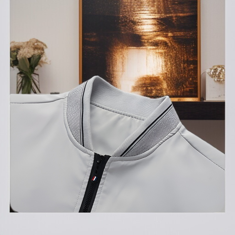 솔리드 디자인 남성 재킷 디테일 사진