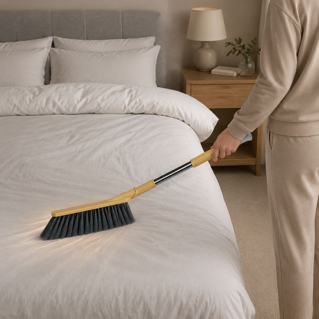 Stainless Steel Long Handle Bed Brush for easy cleaning