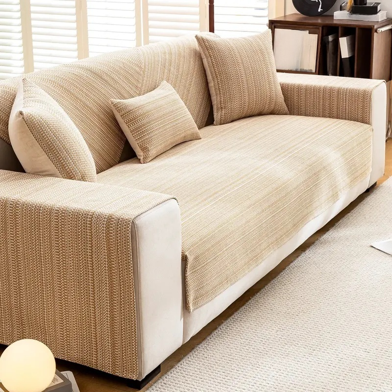 新スタイル三人掛けソファクッションセット 綿麻 厚手 耐久性ソファカバー